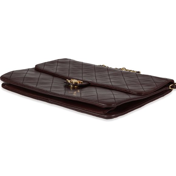 Chanel Vintage Burgundy Quilted Lambskin Single Flap Bag - Picture 7 of 8